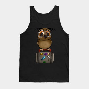 Happy Owl Ready to Travel and Go On a Trip Tank Top